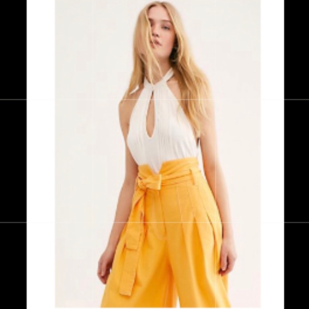 Free People Date Night Tank Blouse WHITE